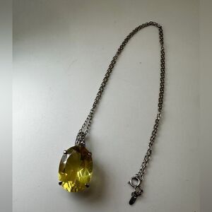 18" Lucas Lameth "Lemon quartz" and cz in sterling silver stamped 925 necklace!